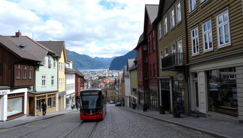 Lars Hilles gate i Bergen: Beliggenhet, transport og bygg