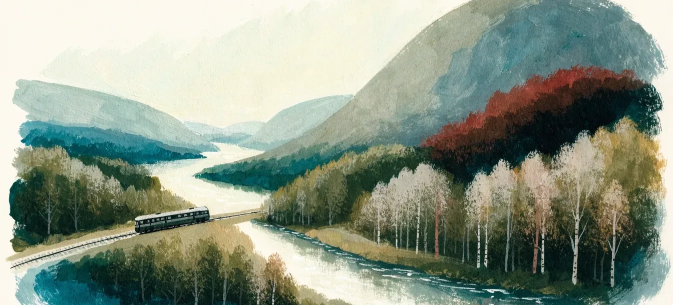 Illustrasjon: Fra Trondheim til Östersund og Stockholm
